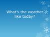 What’s the weather like today?
