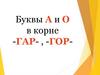 Буквы А и О в корне -ГАР- , -ГОР-