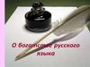 О богатстве русского языка