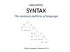 Linguistics: syntax the sentence patterns of language