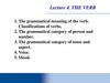 The verb. Lecture 4
