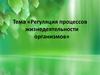 Регуляция процессов жизнедеятельности организмов