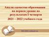 Анализ качества образования на первом уровне по результатам I четверти