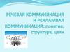 Речевая коммуникация и рекламная коммуникация. Понятие, структура, цели