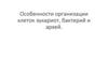 Особенности организации клеток эукариот, бактерий и архей