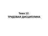 Трудовая дисциплина. Тема 12