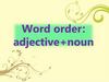 Word order