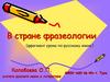 В стране фразеологии (фрагмент урока по русскому языку)