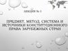 Предмет, метод, система и источники конституционного права зарубежных стран
