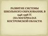 Развитие системы школьного образования, в 1946-1958 гг. (на материалах Костромской области)