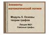 Элементы математической логики. Модуль 5. Основы теории графов. Лекция №21. Связные графы