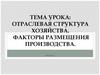 Отраслевая структура хозяйства. Факторы размещения производства. 9 класс