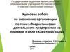 Маркетинговая деятельность предприятия на примере ООО «ЮжСтройГрадъ»
