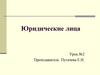 Юридические лица  (урок № 2)