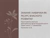 Знання і навички як ресурс власного розвитку
