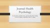 Journal: Health Psychology