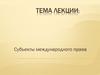Субъекты международного права