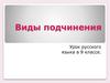 Виды подчинения. Урок русского языка в 9 классе