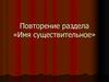 Повторение раздела «Имя существительное»