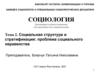Социальная структура и стратификация: проблема социального неравенства