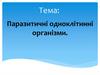 Паразитичні одноклітинні організми
