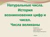 Натуральные числа. История возникновения цифр и чисел. Числа великаны
