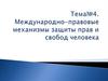 Международно-правовые механизмы защиты прав и свобод человека