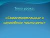 Самостоятельные и служебные части речи
