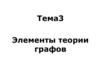 Основные понятия теории графов. Тема 3