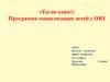 «Ты не один!» Программа социализации детей с ОВЗ