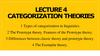 Categorization theories