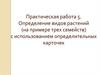 Определение видов растений (на примере трех семейств) с использованием определительных карточек. Практическая работа 5