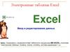 Электронные таблицы Excel. Ввод и редактирование данных