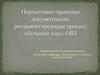 Нормативно - правовая документация, регламентирующая процесс обучения лиц с ОВЗ
