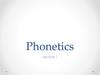 Phonetics and Phonology  (lecture 1)