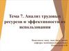 Анализ трудовых ресурсов и эффективности их использования