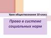 Право в системе социальных норм  (10 класс)