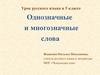 Однозначные и многозначные слова. Урок русского языка в 5 классе
