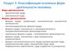 Классификация основных форм деятельности человека