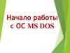 Начало работы с ОС MS DOS