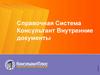 Справочная система консультант "Внутренние документы"