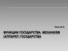 Функции государства. Механизм (аппарат) государства. Тема №6