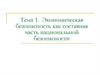 Экономическая безопасность как составная часть национальной безопасности. Тема 1