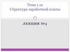 Структура заработной платы. Лекция №3