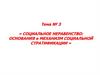 Социальное неравенство: основания и механизм социальной стратификации. Тема №3