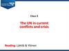 The UN in current conflicts and crisis