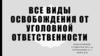 Все виды освобождения от уголовной ответственности