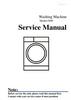 Washing Machine. Model:N09. Service Manual