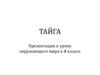 Тайга. Окружающий мир. 4 класс
