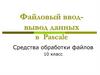 Файловый ввод - вывод данных в Pascalе  (10 класс)